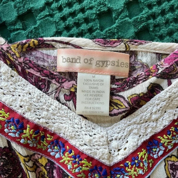 Unique Band of Gypsies floral mini shift dress with fringe and embroidery detail - Picture 3 of 6